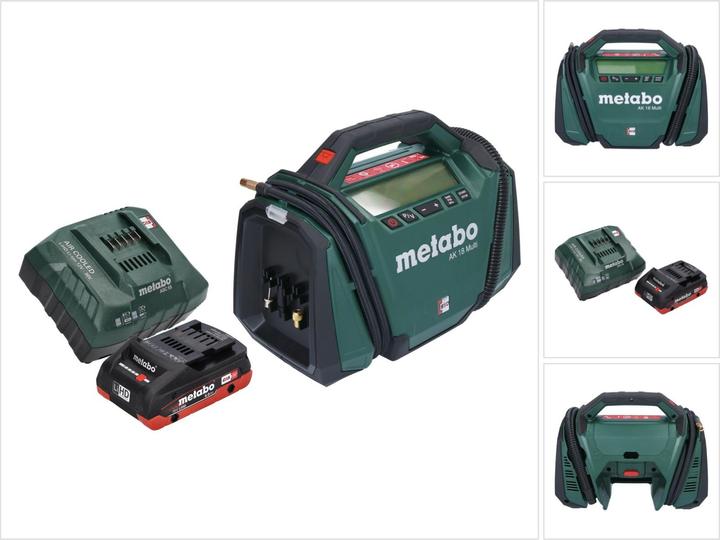 Immagine prodotto Metabo AK 18 Compressore multi batteria 18 V 11 bar + 1x batteria 4.0 Ah + caricabatterie