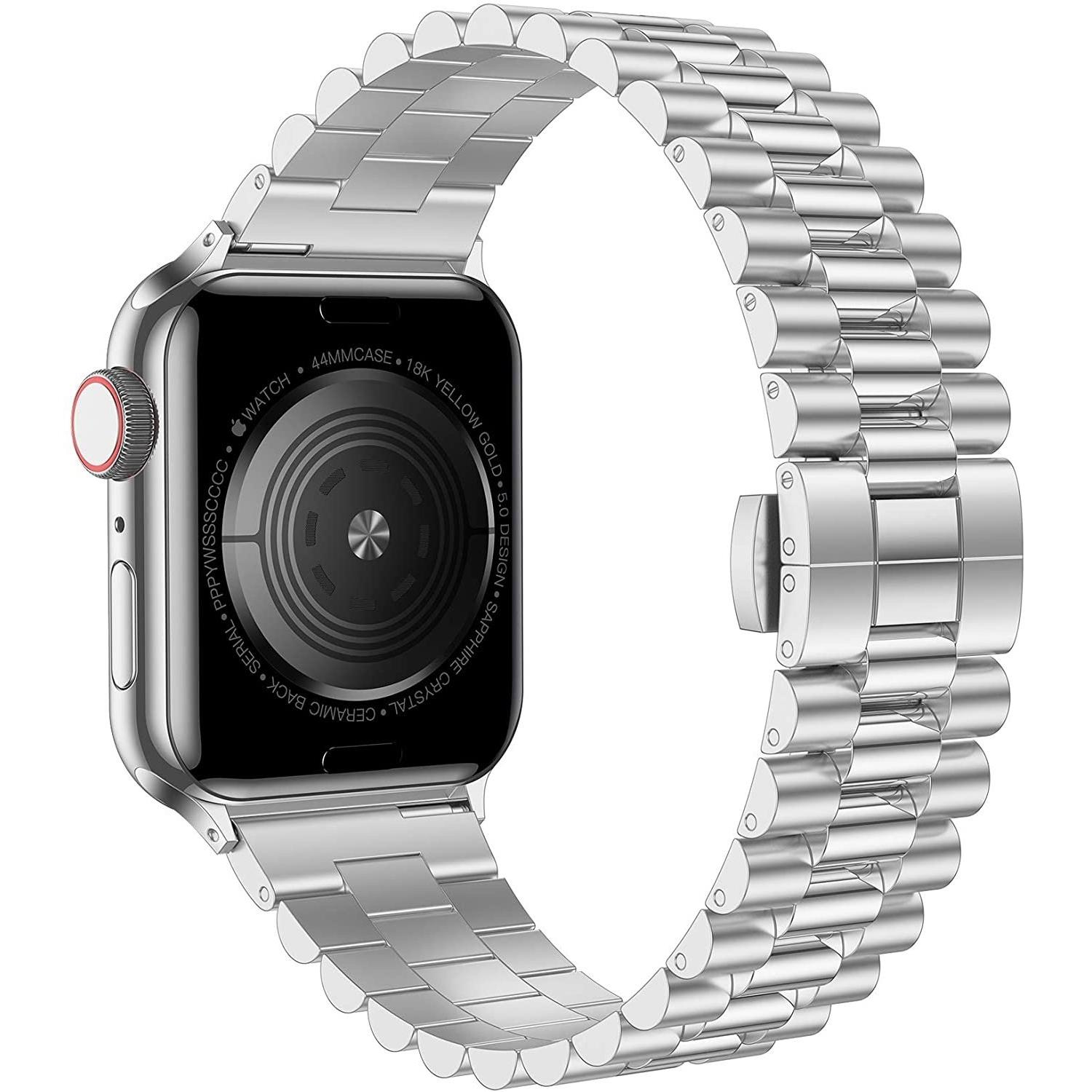 Thumbnail - Strap-it Stahlband (Edelstahl, Apple Watch), Uhrenarmband, Silber