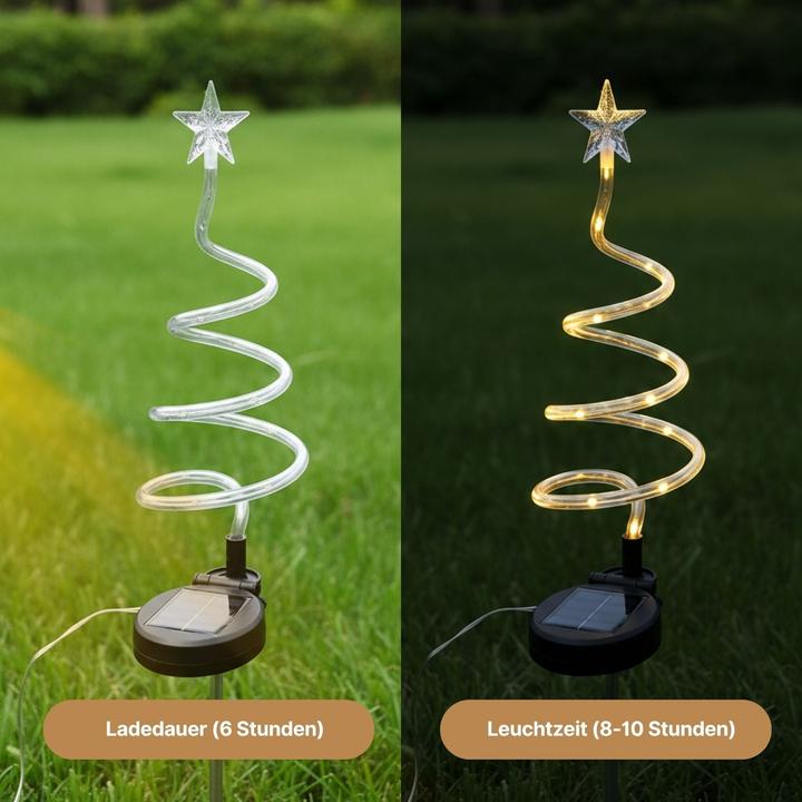 Actual product image Hermex 4er-Set LED Solar-Spiralbaum Lichterkette Weihnachtsdeko Solarleuchte (1.50 m)