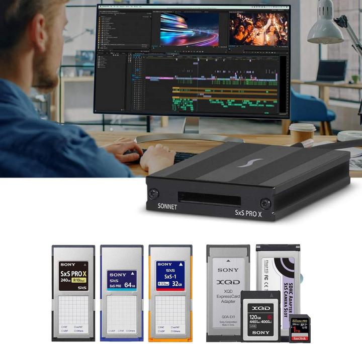 Produktbild Sonnet SxS Pro X - Kartenleser (SxS Memory Card, SxS Pro, SxS Pro+, SxS-1, SxS Pro X) (Thunderbolt 3)