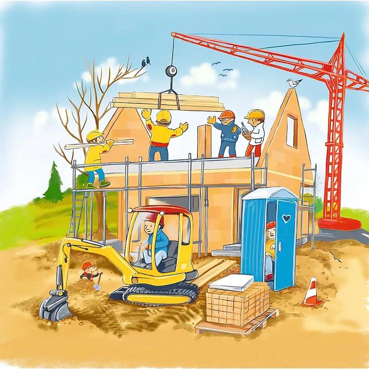 Produktbild Goki Schichtenpuzzle Wir bauen ein Haus (35 Teile)