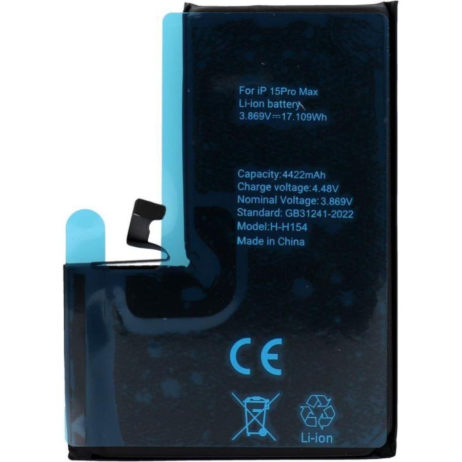 Trixie Battery OEM POLYMER BOX battery for IPHONE 15 Pro Max 4422 mAh, Batteria smartphone