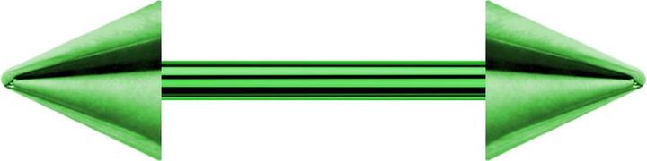 Image du produit Star Piercing Micro Barbell vert avec deux cônes (sans laiton, Titane G23)