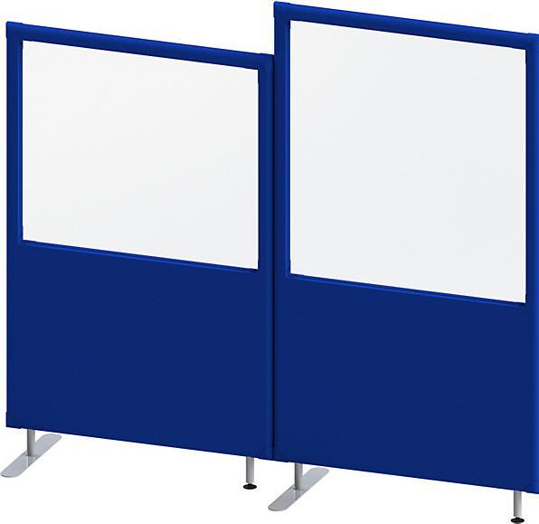 Actual product image eurokraft pro Soundproof partition, panel with window, height 1600 mm, width 1000 mm, blue.
