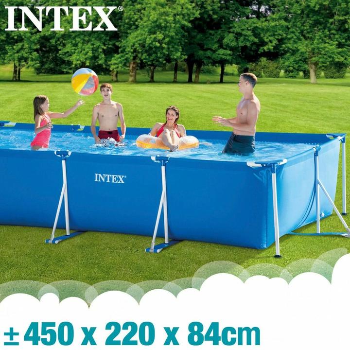 Actual product image Intex 4.5M X 2.2M X 0.84M RECTANGULAR FRAME POOL SET (450 x 220 x 84 cm)