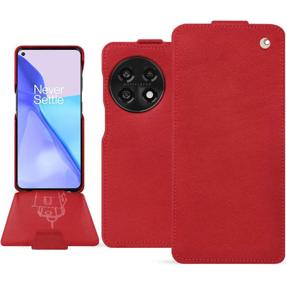 Noreve Lederschutzhülle vertikal (OnePlus 11), Smartphone Hülle, Rot