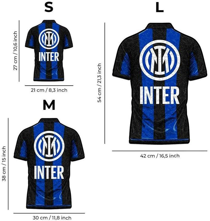 Actual product image Iconic FC Inter Milan - Jersey - Wooden Puzzle Size S (150 pieces) (150 pieces)