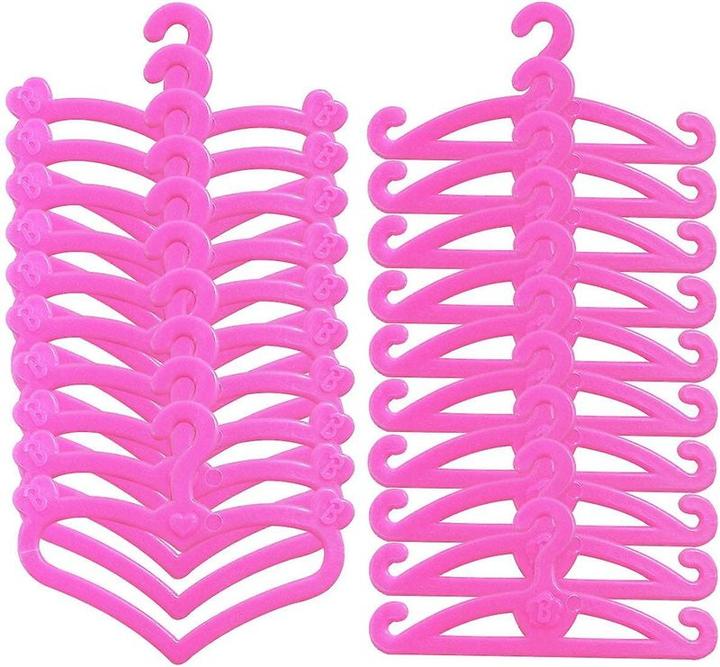 Produktbild Hermex 20 Stück Kleiderbügel für Barbie Puppenkleideraufhänger pink Zubehör