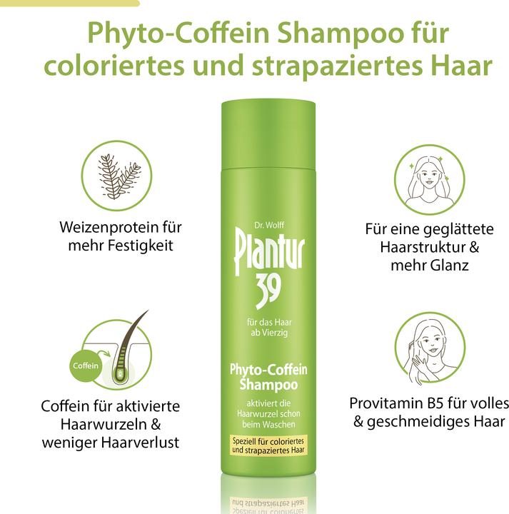 Produktbild Plantur 39 Coffein-Shampoo speziell für coloriertes und strapaziertes Haar (250 ml, Flüssiges Shampoo)