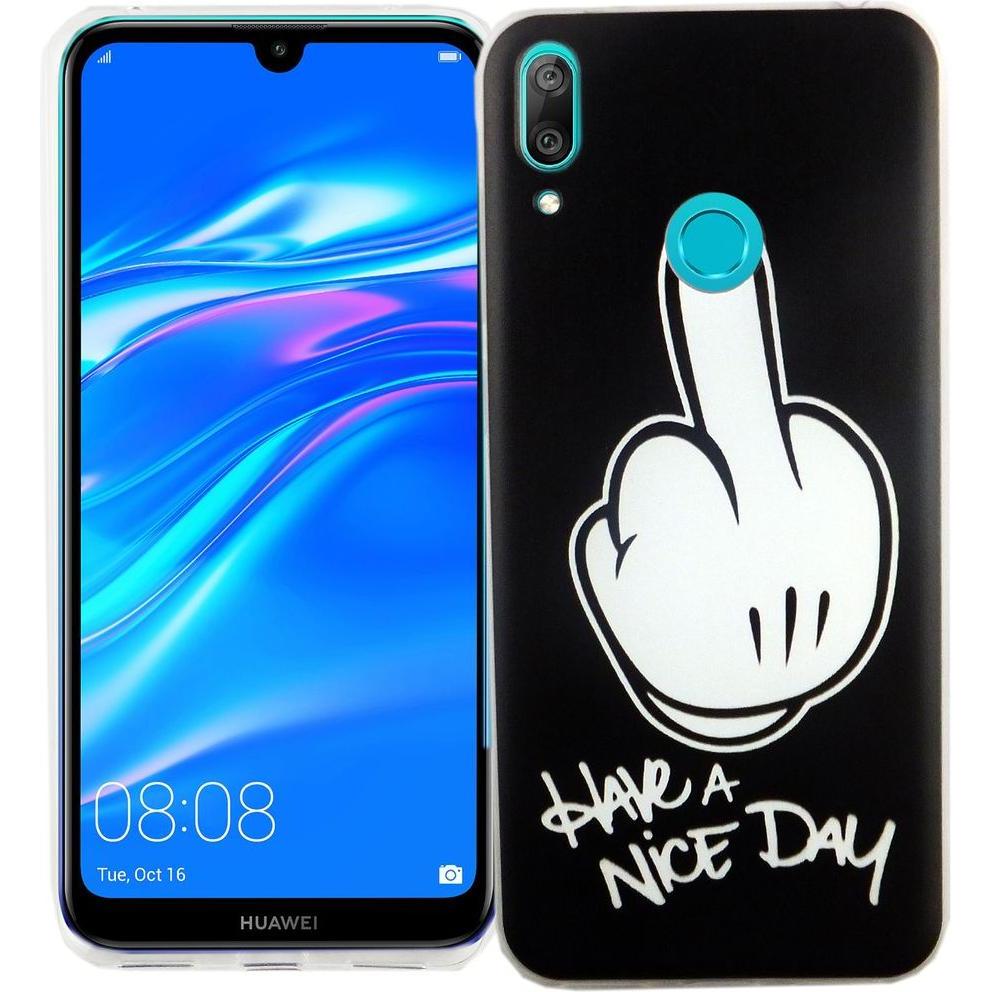 König Design Huawei Y7 2019 Hülle Case Handy Cover Schutz Tasche Schutzhülle Bumper Schwarz (Huawei Y7 (2019)), Smartpho...