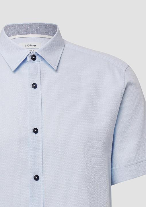 Produktbild S.Oliver Hemd Regular Fit: Strukturiertes Kurzarmhemd aus Baumwolle mit Kentkragen (M)