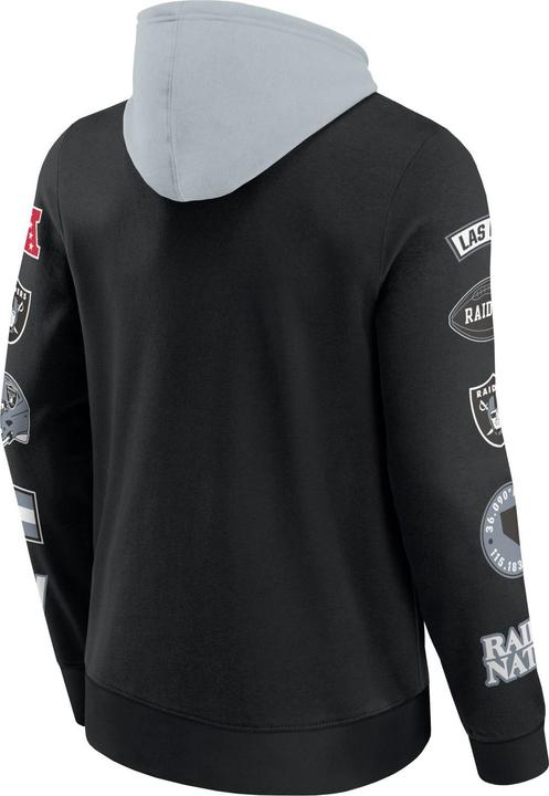 Immagine prodotto Fanatics Felpa con cappuccio con stampa sulle maniche dei Las Vegas Raiders NFL - M (M)