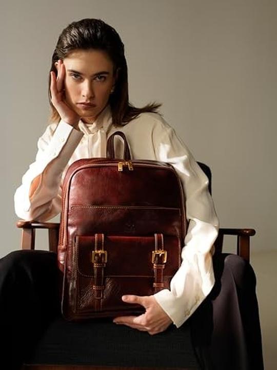 Actual product image Time Resistance Leather Backpack