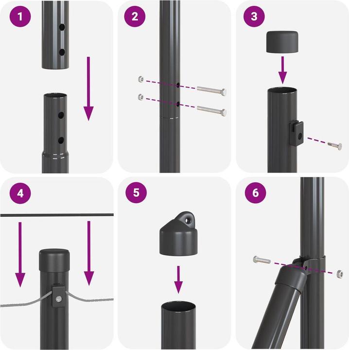 Produktbild vidaXL Zaunpfosten Set aus 104 Grau Beton 3,2 x 3,2 x 83,5 cm