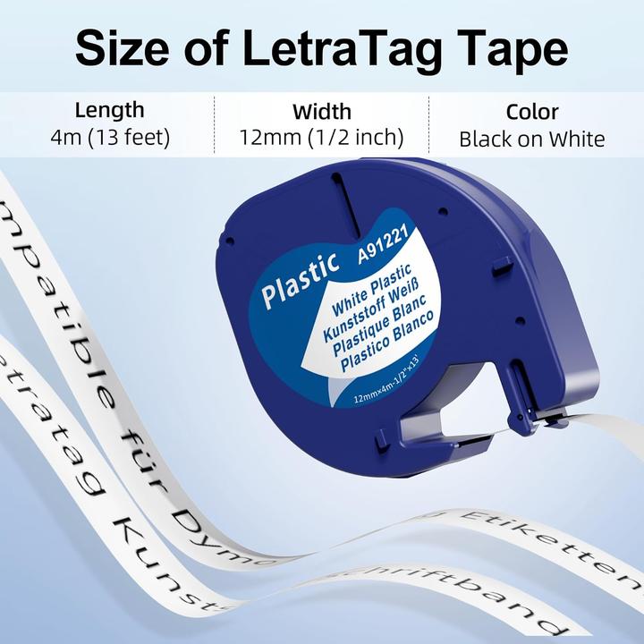 Produktbild Markfield 12-teilige Etikettenband-Set (1.20 cm, Weiss)