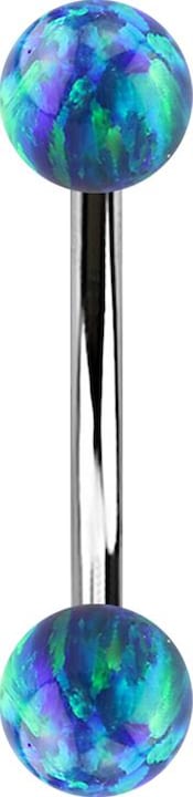 Immagine prodotto Star Piercing Banana d'argento con due sfere di opale blu (senza ottone, Acciaio chirurgico 316L)
