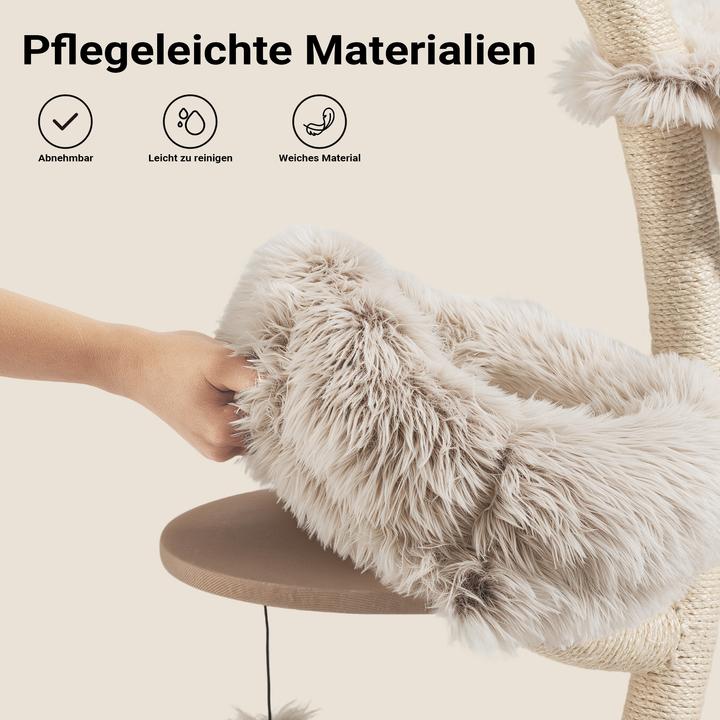Produktbild Wiltec Designer Kratzbaum (155 cm, Creme, Grau)
