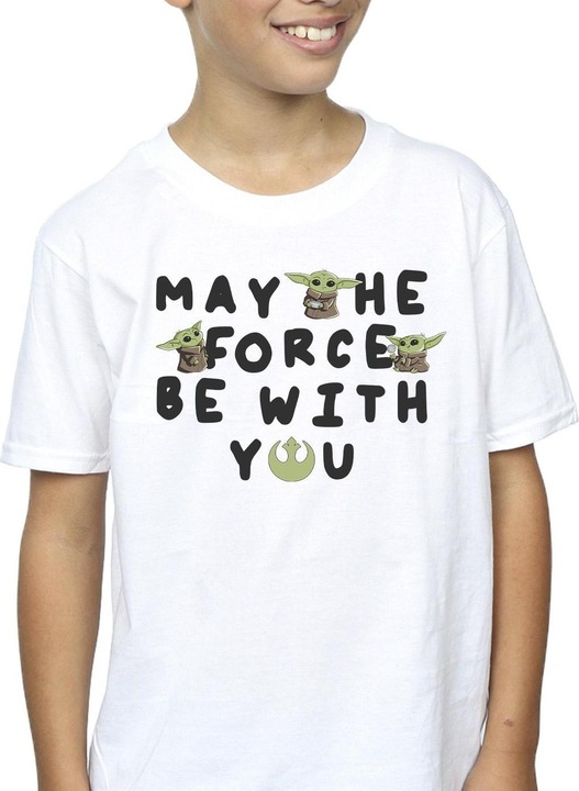 Immagine prodotto Star Wars The Mandalorian Grogu May The Force Be With You Maglietta Ragazzi (116)