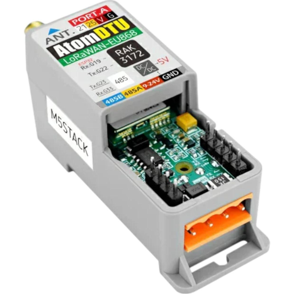 M5Stack Atomic DTU LoRaWAN Base EU868 STM32WLE5CC, Scheda + Kit di sviluppo