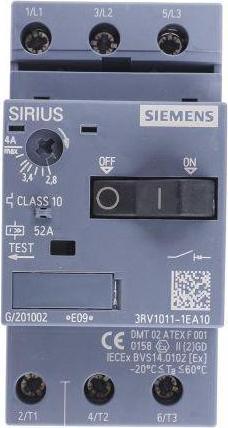 Actual product image Siemens Motor protection switch 3RV1 2,8-4A