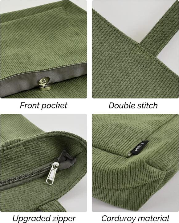 Produktbild Only-Bags.Store cord Tasche Umhängetasche mit Reissverschluss, Gross Shopper Tasche Tote Bag Handtasche