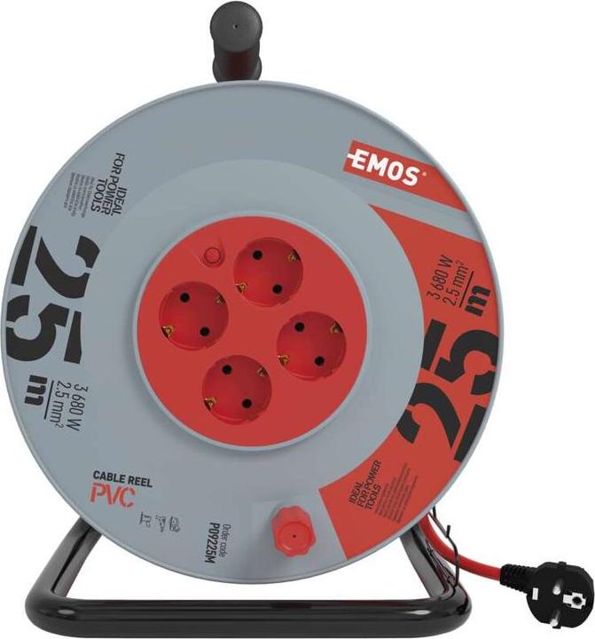 Produktbild Emos Kabeltrommel 2,5 mm | Schuko 25 m (25 m, 2.50 mm²)