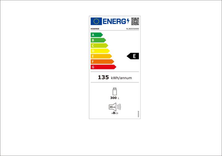 Energie-Label Hisense RL3B303SAWE (300 l)