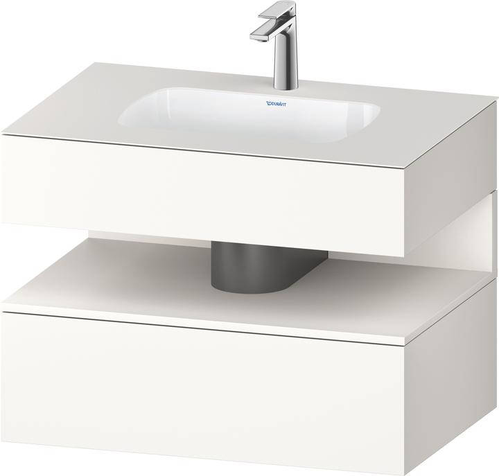 Produktbild Duravit Qatego Einbauwaschtisch mit Konsolenwaschtischunterbau, 800x550x600mm, Nische Weiss Supermat (550 mm, 800 mm)