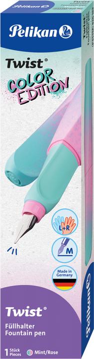 Produktbild Pelikan Füllhalter (Patronenfüllsystem) Twist® Color Edition Füller für Rechts- und Linkshänder, min (Mint, Rose, 1 x)