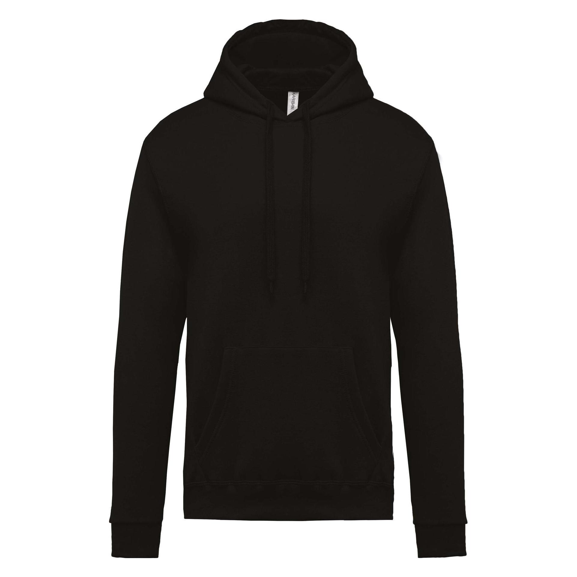 Kariban, Herren, Pullover, Kapuzenpullover, Schwarz, (M)