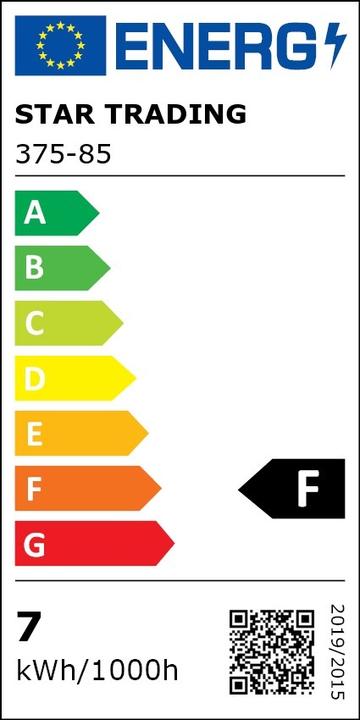 Label énergétique Star Trading Ampoule LED E27 ST64 filament opaque RA90 3-step (E27, 6.50 W, 600 lm, 1 x, F)