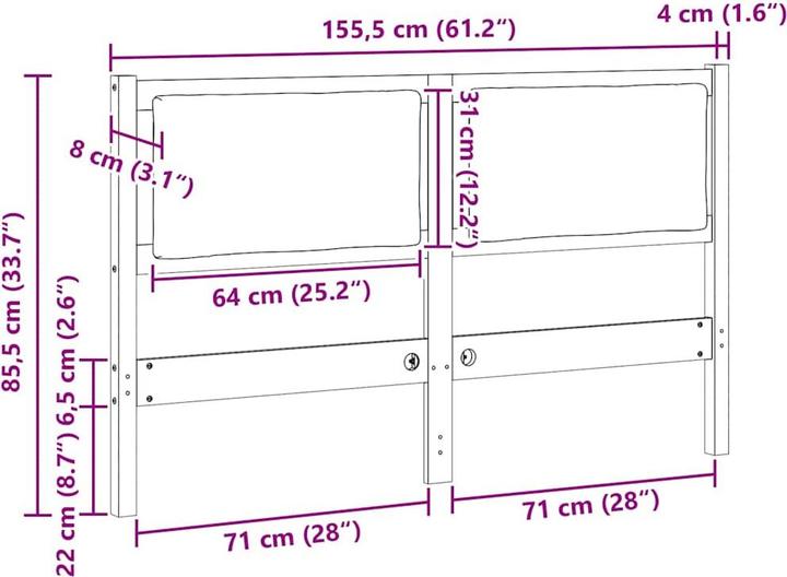 Produktbild vidaXL Kopfteil (8 x 155.50 x 85.50 cm)