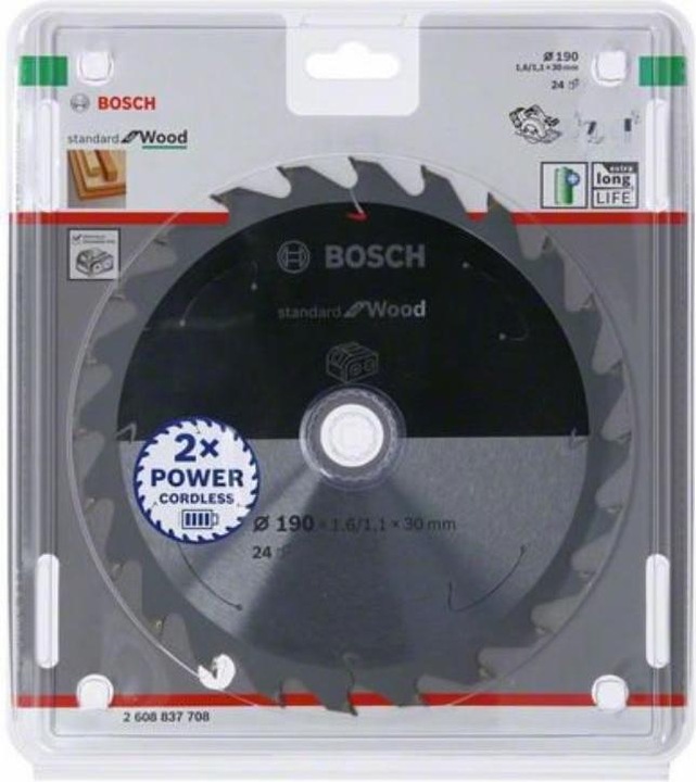 Image du produit Bosch Professional Zubehör Lame de scie circulaire PRO Wood cordless, 190 x 1,6 x 30 mm