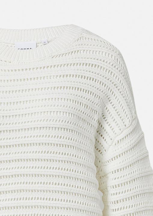 Produktbild Comma Strickpullover Verkürzter Strickpullover mit Ajourmuster im Relaxed Fit (36)