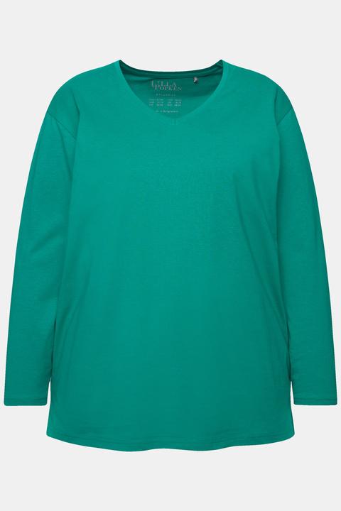 Produktbild Ulla Popken Shirt, V-Ausschnitt, Relaxed, Langarm (60)
