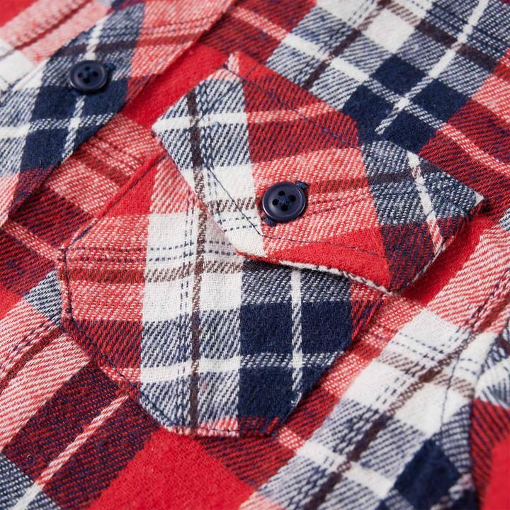 Productafbeelding VidaXL Kinderoverhemd ruitpatroon rood en marineblauw 104,Materiaal: 100 (104)