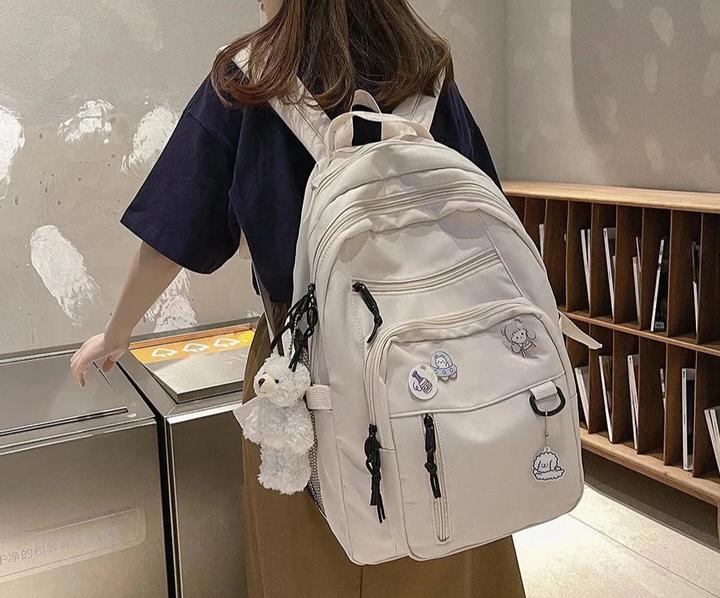 Produktbild Only-Bags.Store Grosser Studentenrucksack Abzeichen Rucksack Schultasche Hohe Kapazität Rucksack Niedlich Freizeit