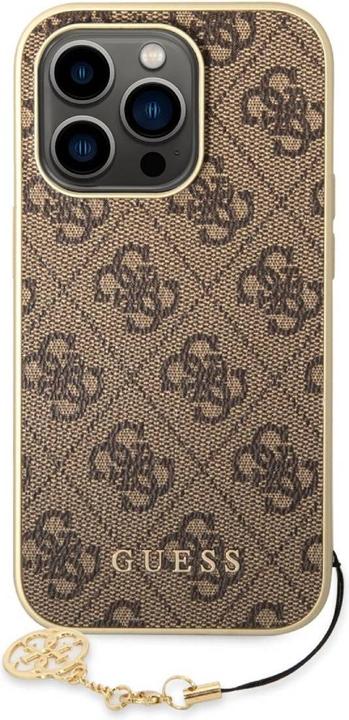 Produktbild Guess GUHCP14LGF4GBR iPhone 14 Pro 6,1" brązowy/brown hardcase 4G Charms Collection (Apple iPhone 14 Pro)