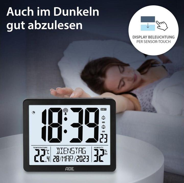 Actual product image ADE Digital wall clock with illumination