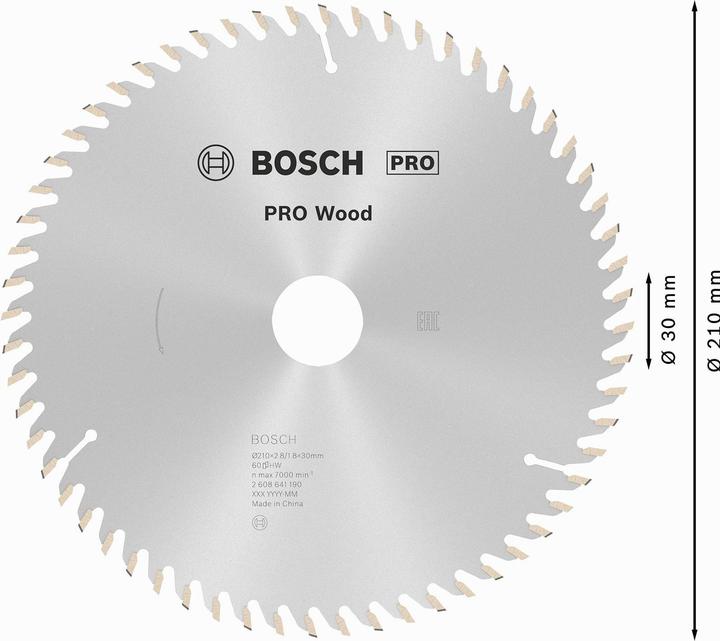 Actual product image Bosch Professional Zubehör PRO Wood circular saw blade, 210 x 2.8 x 30 mm