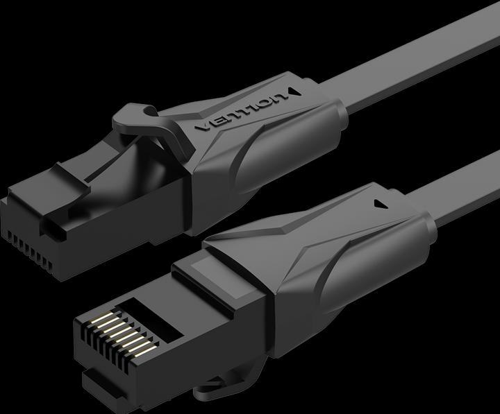 Actual product image Vention Flat Cat.6 UTP Patch Cable 5m Black (U/UTP, CAT6, 5 m)