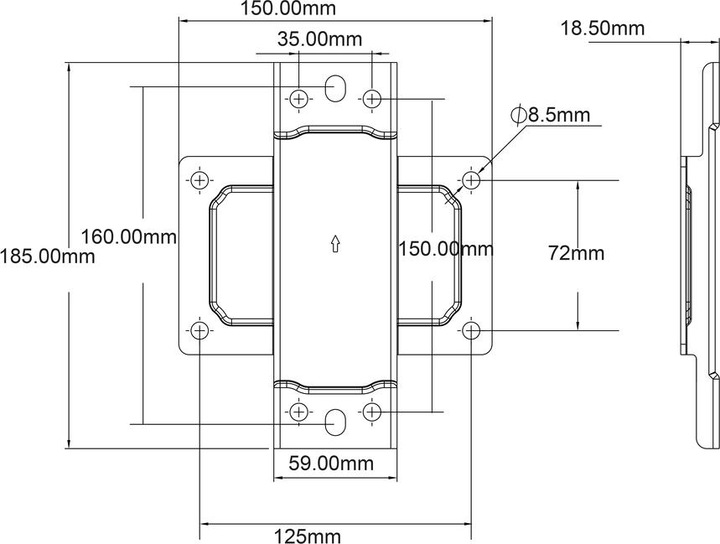 Actual product image Multibrackets Wall plate Small, for Modular Pro System