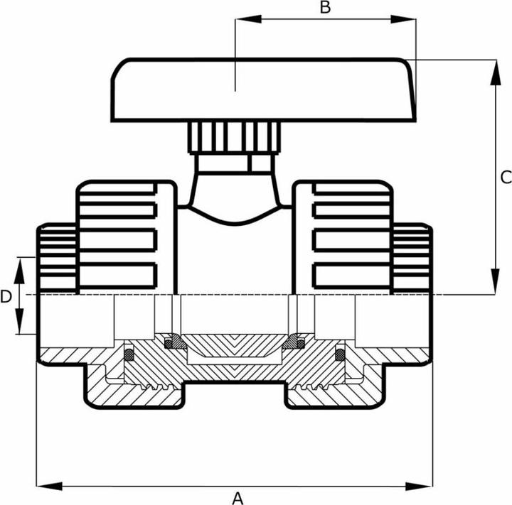 Produktbild Bevo Profec PVC Kugelhahn, Typ 2000, Klebemuffe - 20 mm