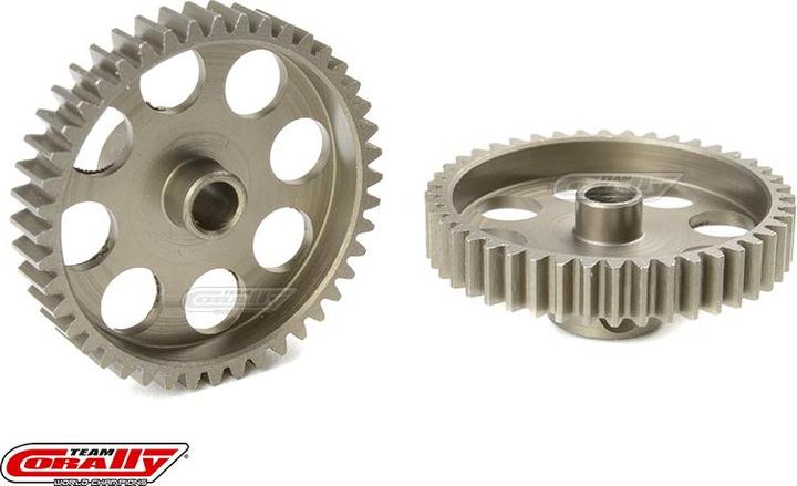 Actual product image Team Corally 48 DP motor pinion steel hardened 44 teeth shaft 3.17mm