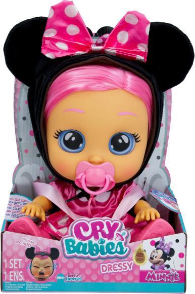 Produktbild Magni CRY BABIES Dressy Minnie Interaktive Puppe, die echte Kullertränen weint, mit Haaren zum Stylen, Kle
