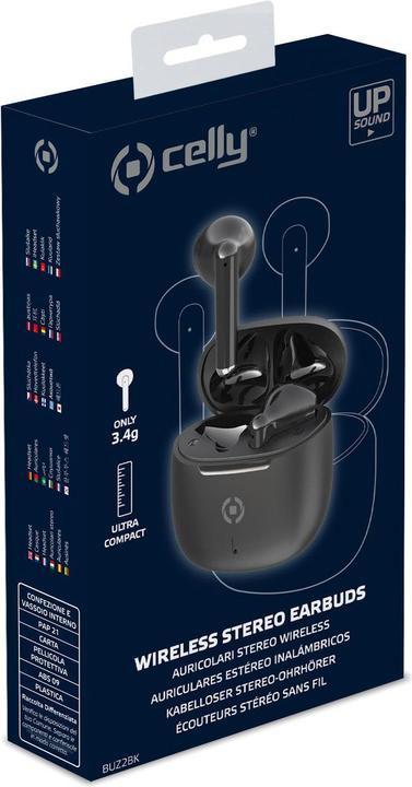 Produktbild Celly Earbuds Buz2bk Black (Keine Geräuschunterdrückung, 4 h, Kabellos)