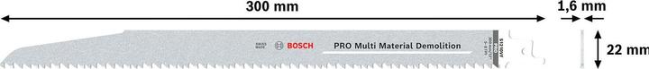 Produktbild Bosch Professional Zubehör PRO Multi Material Demolition S1210VF Blatt, 1,6 x 22 x 300 mm, 5-tlg.