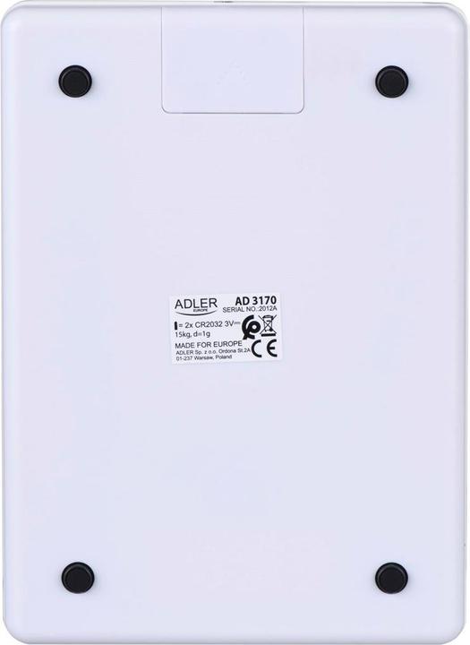 Actual product image Adler AD 3170 Kitchen Scale, Rectangle Electronic Kitchen Scale