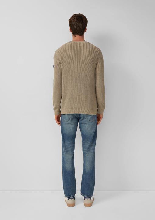 Image du produit s.Oliver Strickpullover Strukturierter Baumwoll-Pullover mit Label-Patch (XL)