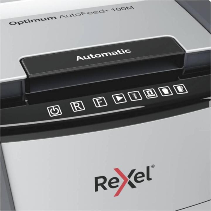 Immagine prodotto Rexel Optimum AutoFeed+ 100M Shredder micro cut 2 x 15 mm 34 l Numero di fogli (max.): 100 Secure (Microtaglio)